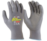 Maxisafe Grey Knight Pu Coated Nylon Glove (12 Pairs)